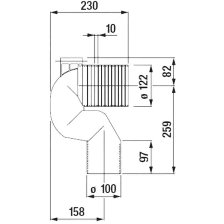 Laufen klosettilslutning, back-to-wall, 22-30 cm