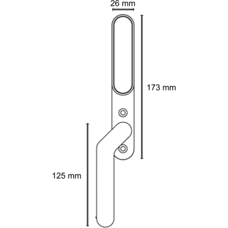 Secuyou Smart lock access terrassedørsgreb, indvendig, venstre, matsort