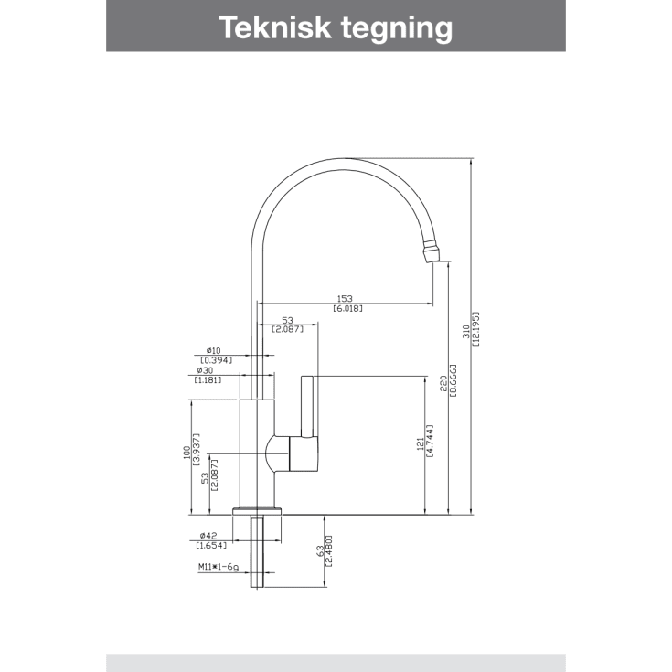 Servantehane til Minicooler G66, rustfri stål