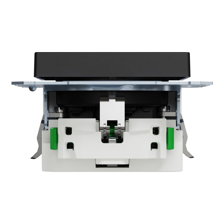 Merten stikkontakt med sidejord 16A med USB-C 3A+USB-A 2,4A sort