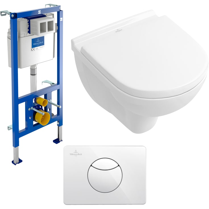 Villeroy & Boch O.Novo væghængt toiletpakke, hvid/hvid