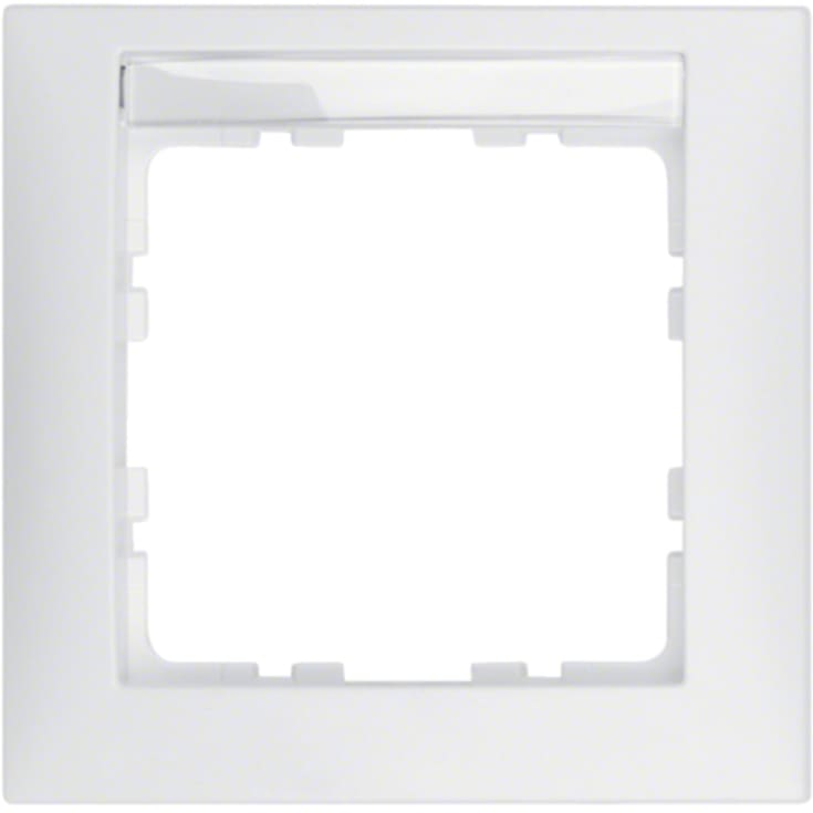 Ramme 1M med tekstfelt S.1 9010 mat hvid