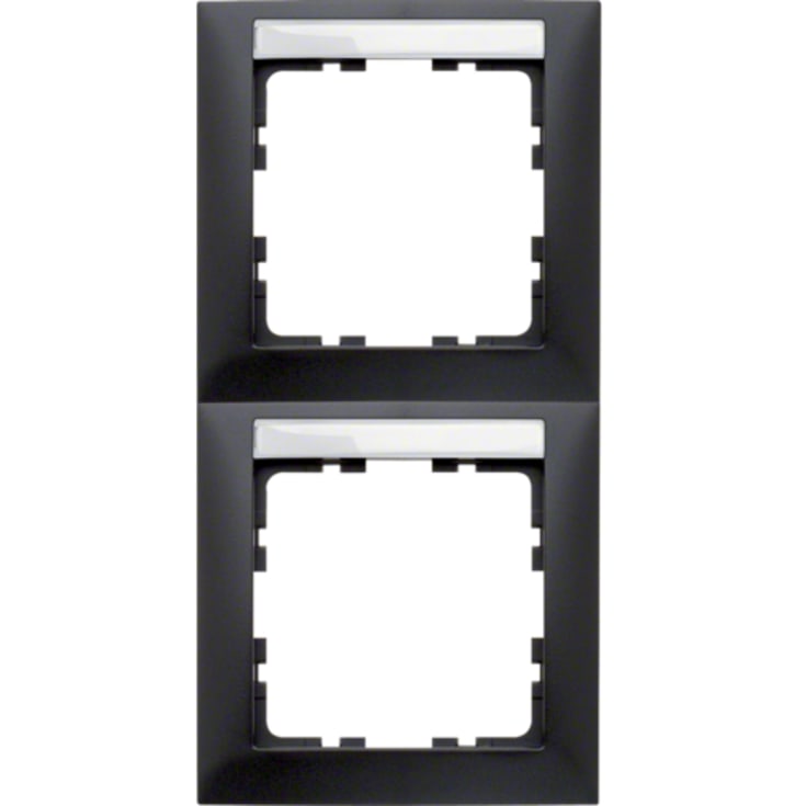 10 stk Ramme 2M med tekstfelt lod S.1 7021 mat antracit