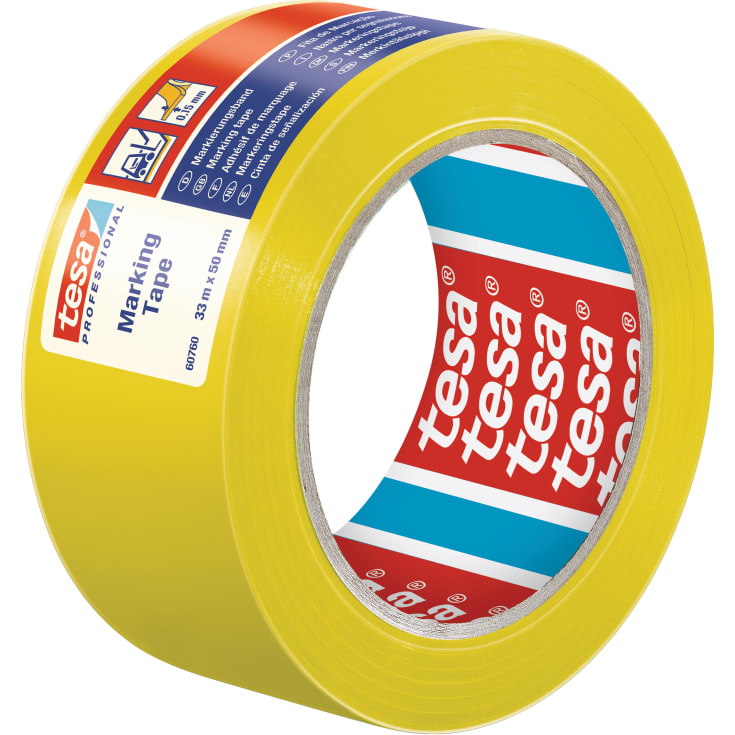 Tesa advarselstape, gul, 33 meter