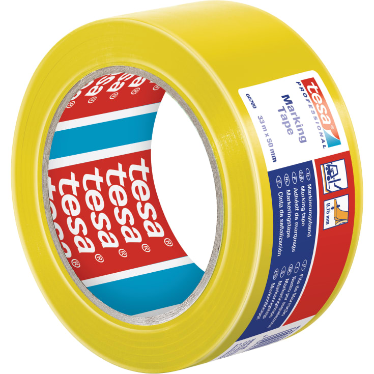 Tesa advarselstape, gul, 33 meter