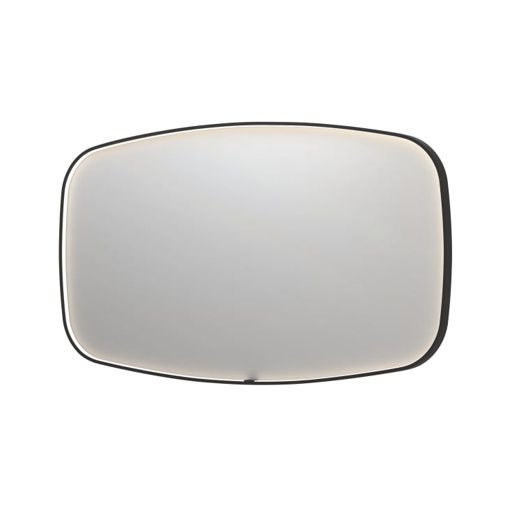 Sanibell Ink SP31 spejl med lys, dæmpbar, dugfri, mat sort, 140x80 cm