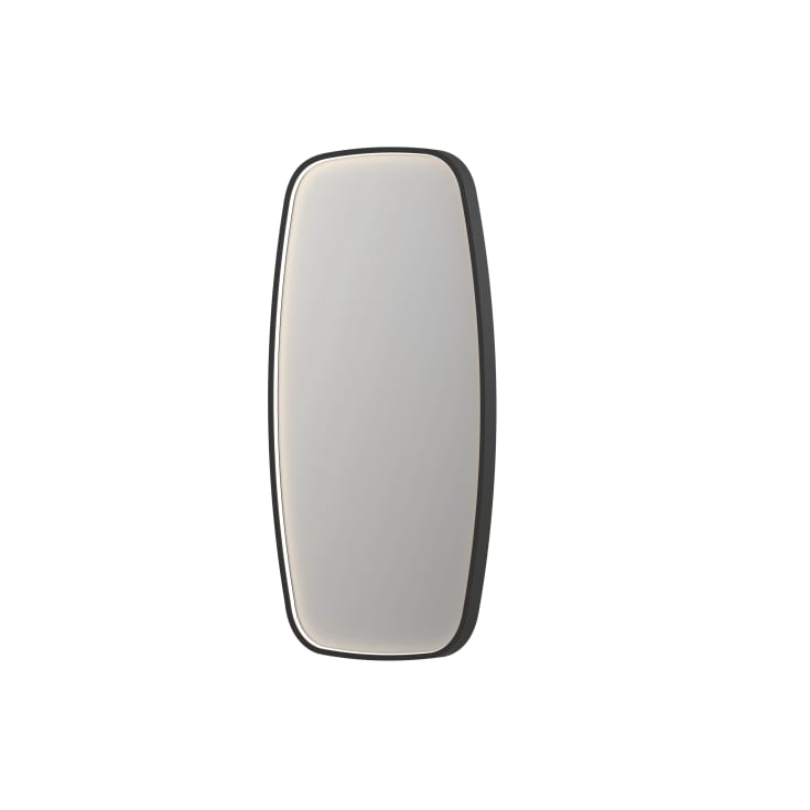 Sanibell Ink SP31 spejl med lys, dæmpbar, dugfri, mat sort, 40x80 cm