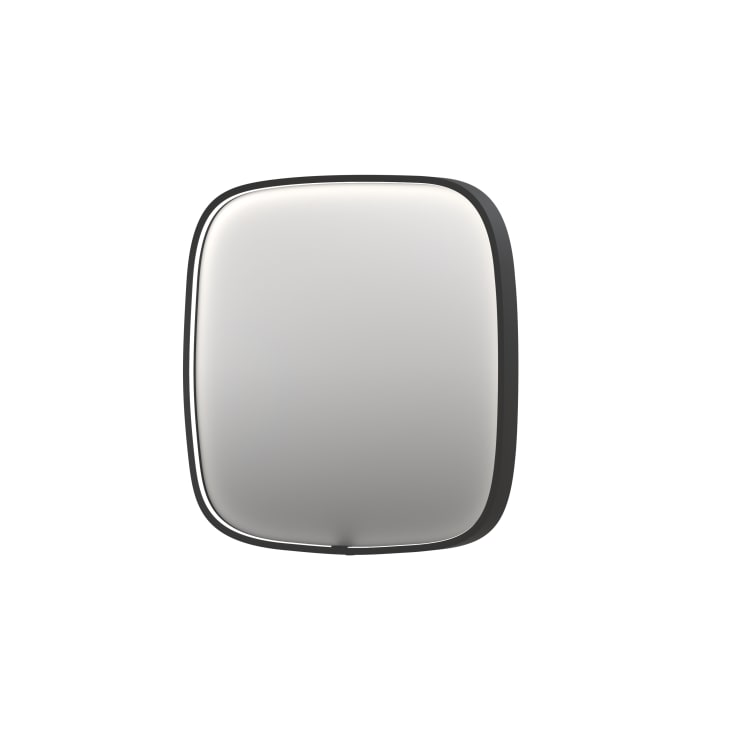 Sanibell Ink SP31 spejl med lys, dæmpbar, dugfri, mat sort, 100x100 cm