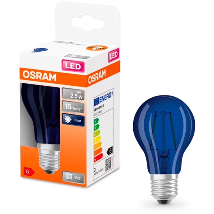 Osram Decór E27 standardlampa, blå