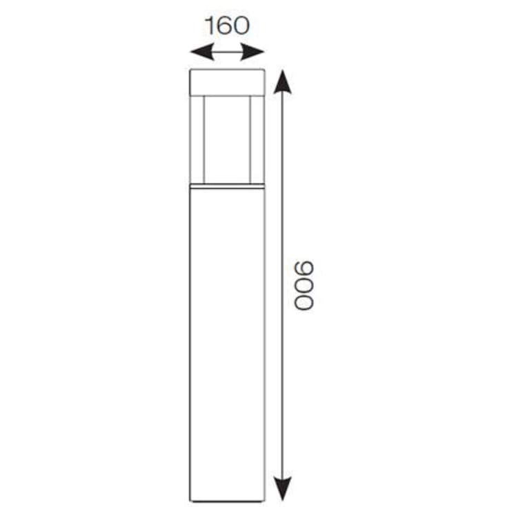 Aries Bollard 900mm Warm White Graphite