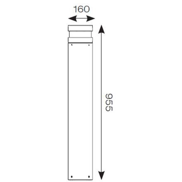 Avio Bollard 1000mm Cool White Graphite