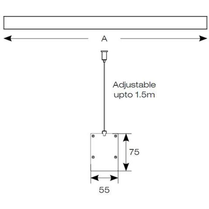 Vasco op/ned 1504 60W 6300lm M3 Alu 1,5m kabel