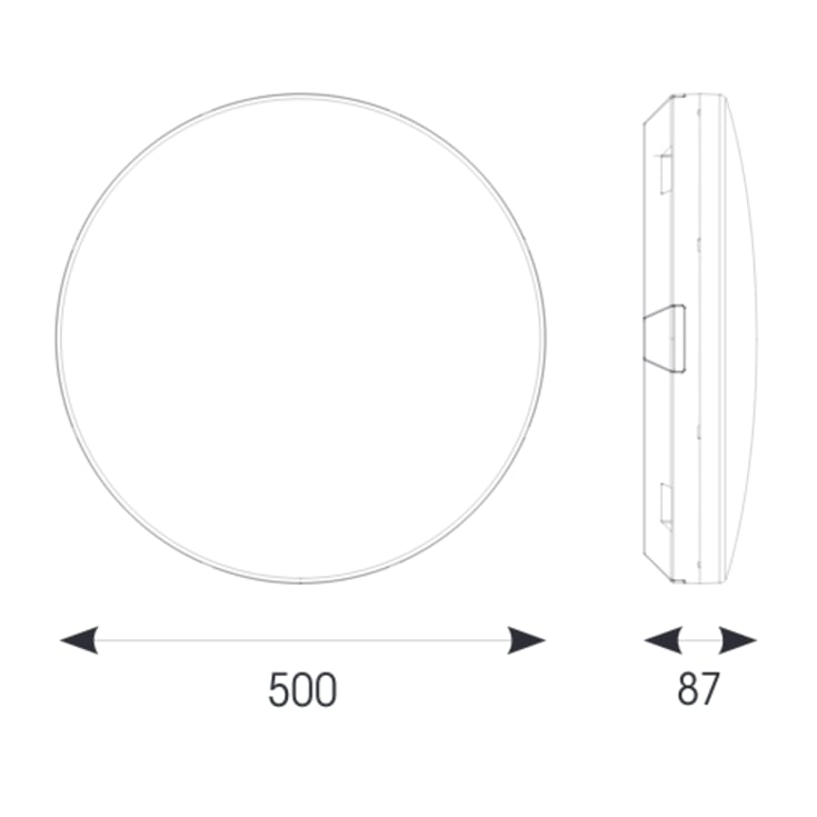 Mercurial 2 IP54 Takkorridor 34W 3K/4K Ø500mm Sølv