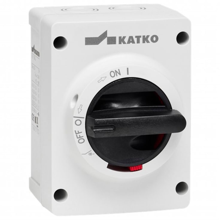 Säkerhetsbrytare 20A 3P EMC 2xM25 ABS Grå