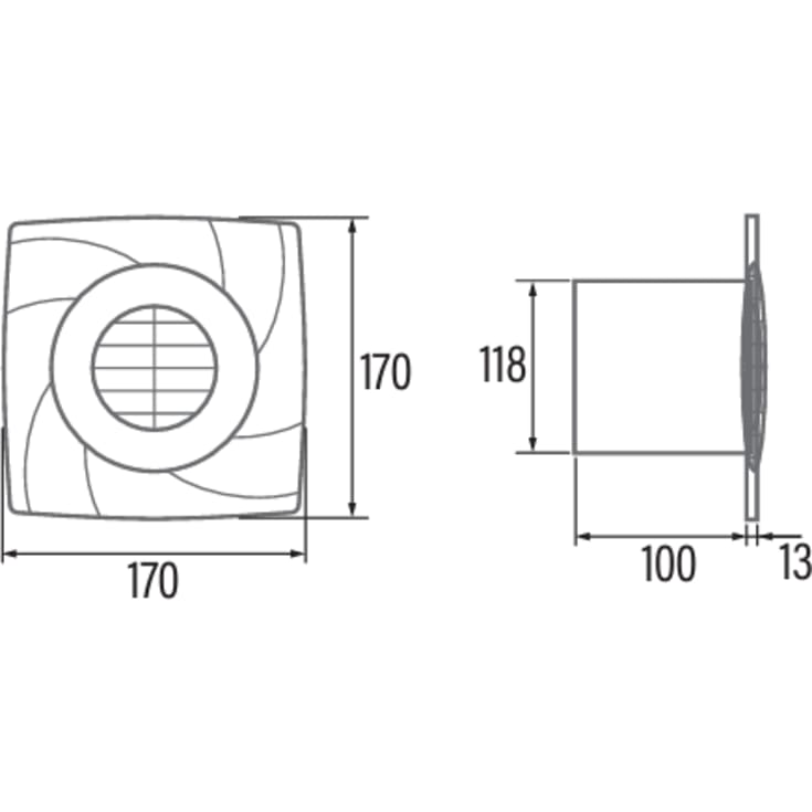 Cata B12 Plus badventilator, Ø120 mm, hvid