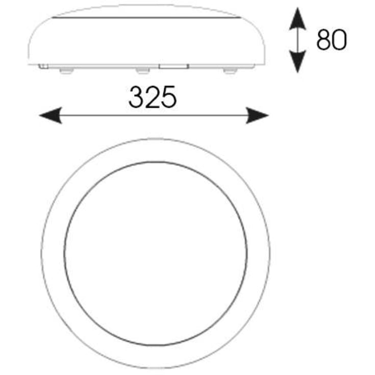 Væg-/Loft Plafond Disco Evo 2 IP65 9-12-16W 3K-4K-6,5K sensor Hvid