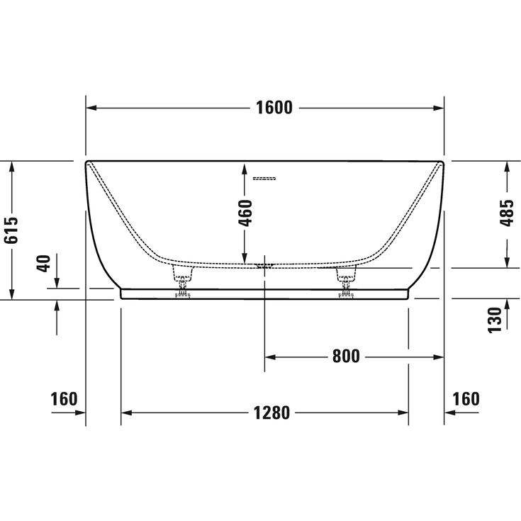 Duravit Luv badekar, 160x75 cm, hvid