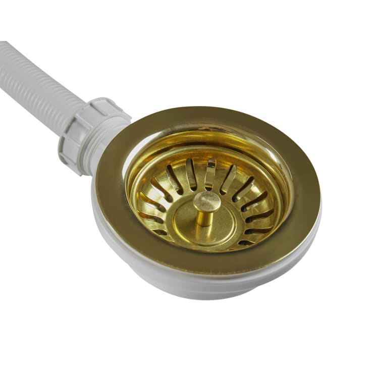 Secher Sec016 afløbssæt med firkantet overløb, messing