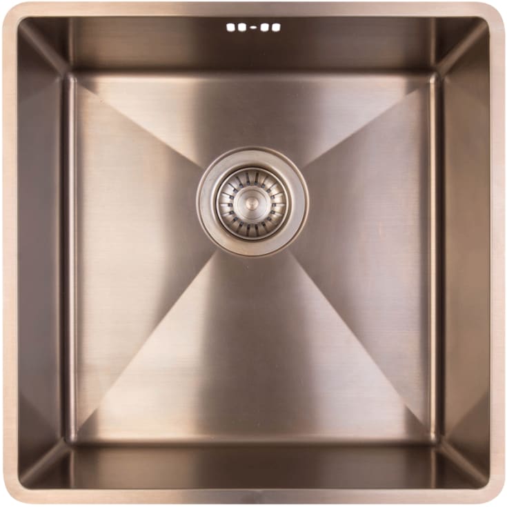Secher Odense 400 B køkkenvask, 42,8x42,8 cm, bruneret messing