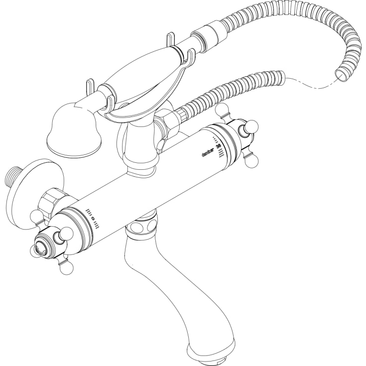 Damixa Tradition badekararmatur med dusjsett, krom