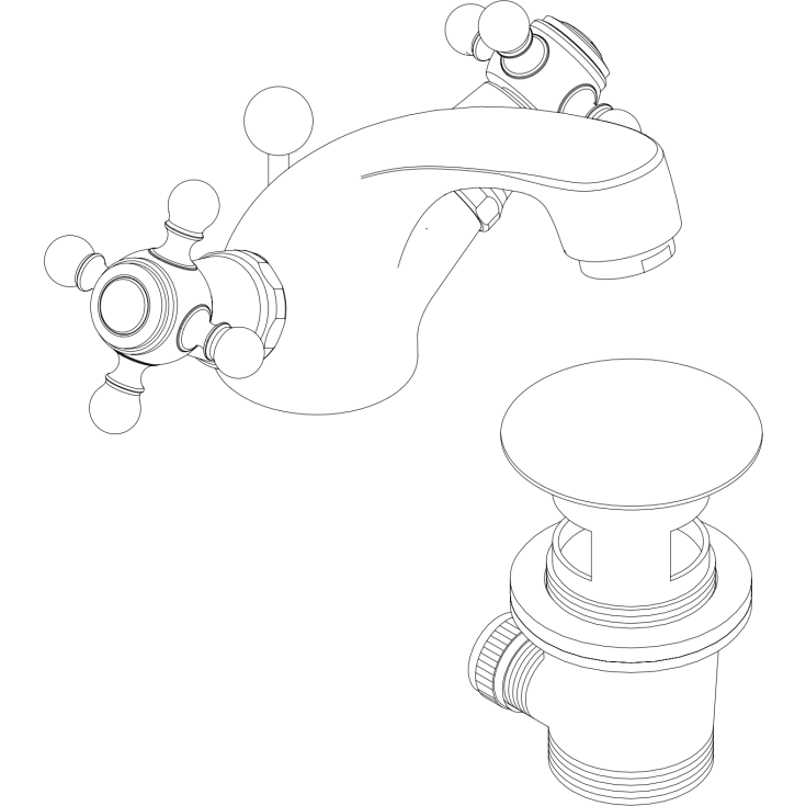 Damixa Tradition servantbatteri, krom