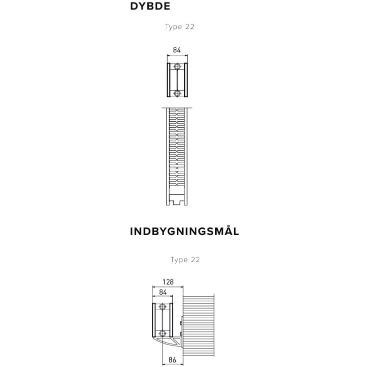 Hudevad 22 lavkonvektor 14x140 cm, 8 m²