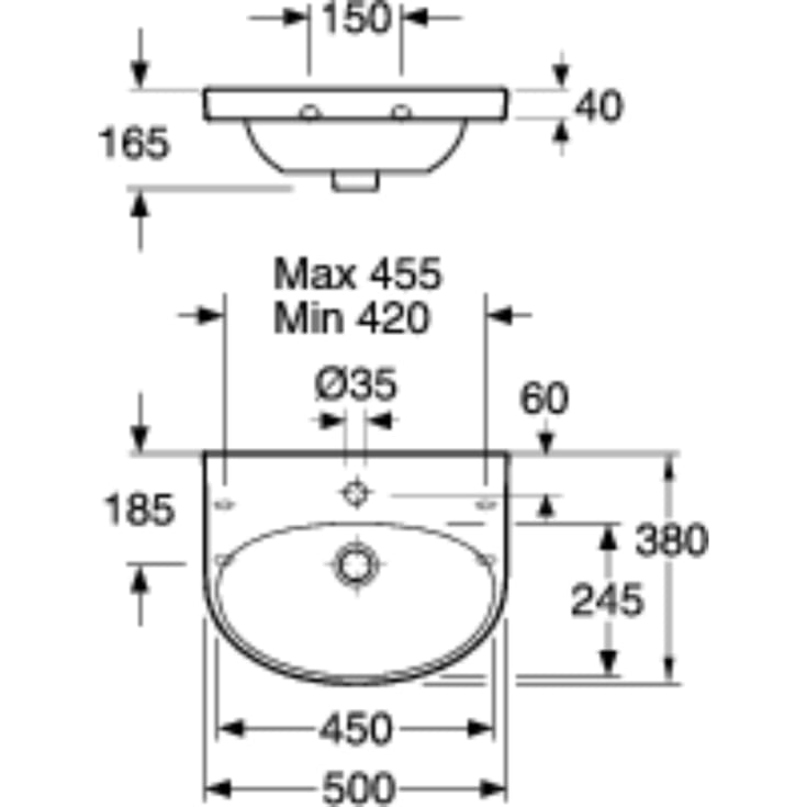 Gustavsberg Nautic 5550 håndvask, 50x38 cm, hvid