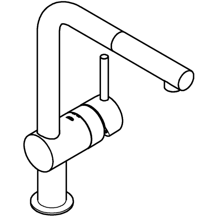 Grohe Minta kjøkkenarmatur, uttrekkbar tut, krom