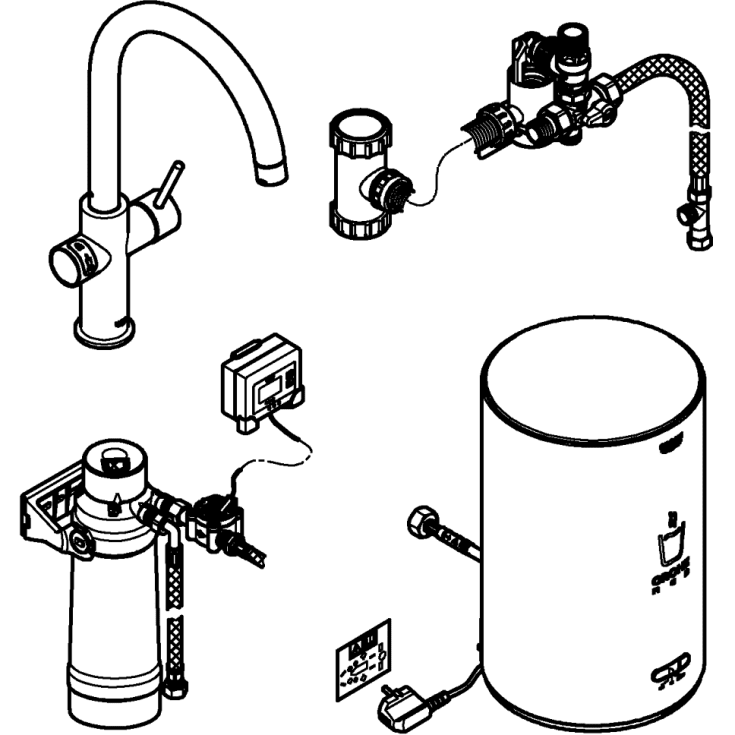 Grohe Red Duo M køkkenarmatur, kogende vand, krom