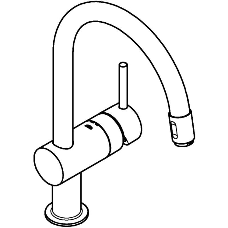 Grohe Minta kjøkkenarmatur, uttrekkbar tut, krom