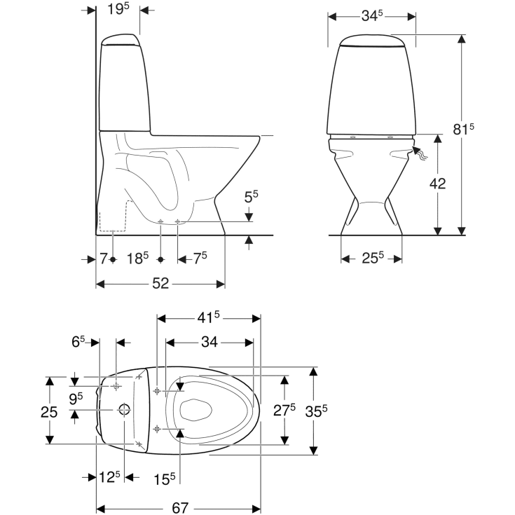 Ifö Cera toilet, hvid