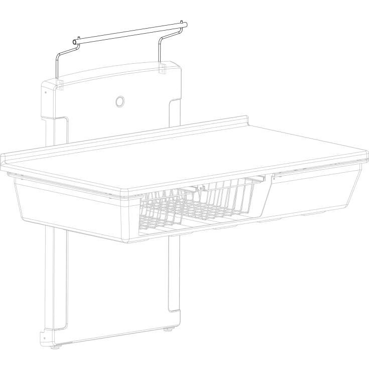 Pressalit Care Plus papirrulleholder, 75x13,5 cm, rustfrit stål