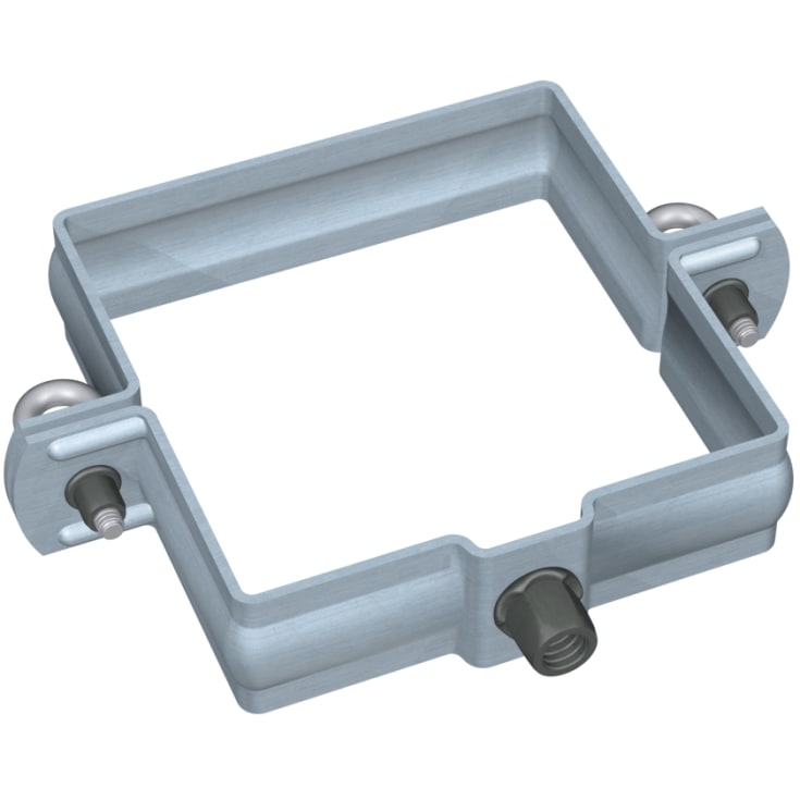 100 mm rørholder Rheinzink®, firkantet, prepatina blaugrau