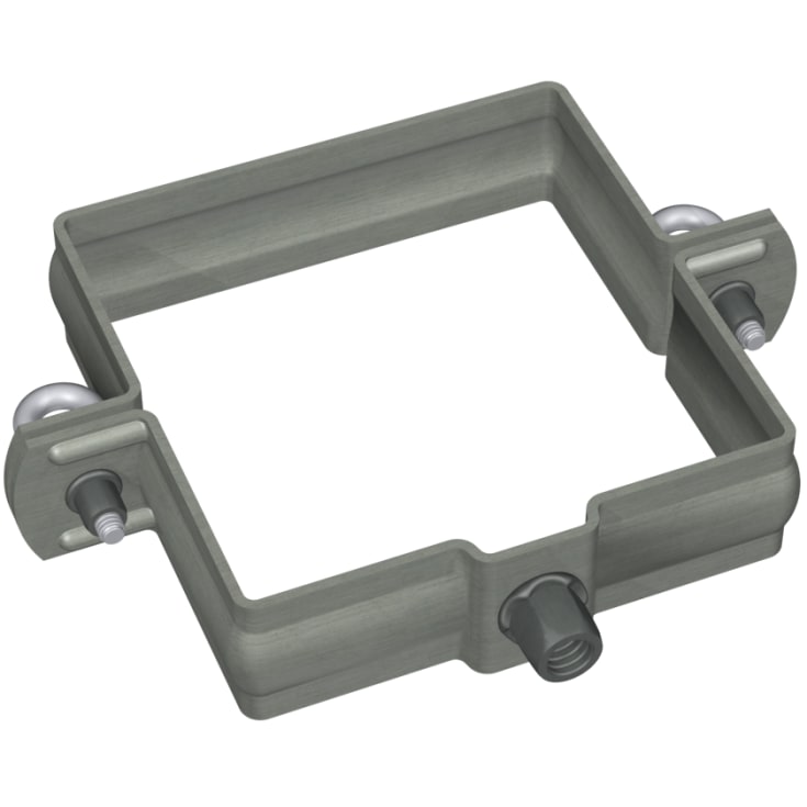 80mm rørholder Rheinzink®, firkantet, prepatina schiefergrau