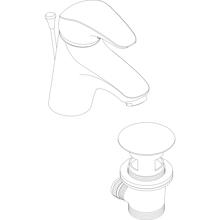 Damixa Space håndvaskarmatur, krom