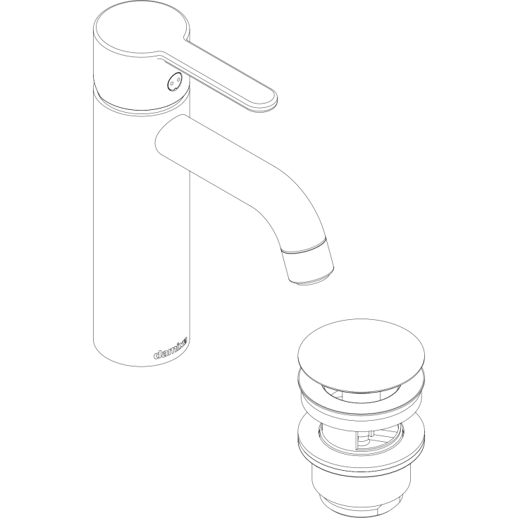 Damixa Silhouet M håndvaskarmatur, krom
