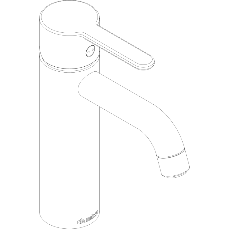 Damixa Silhouet håndvaskarmatur, poleret messing