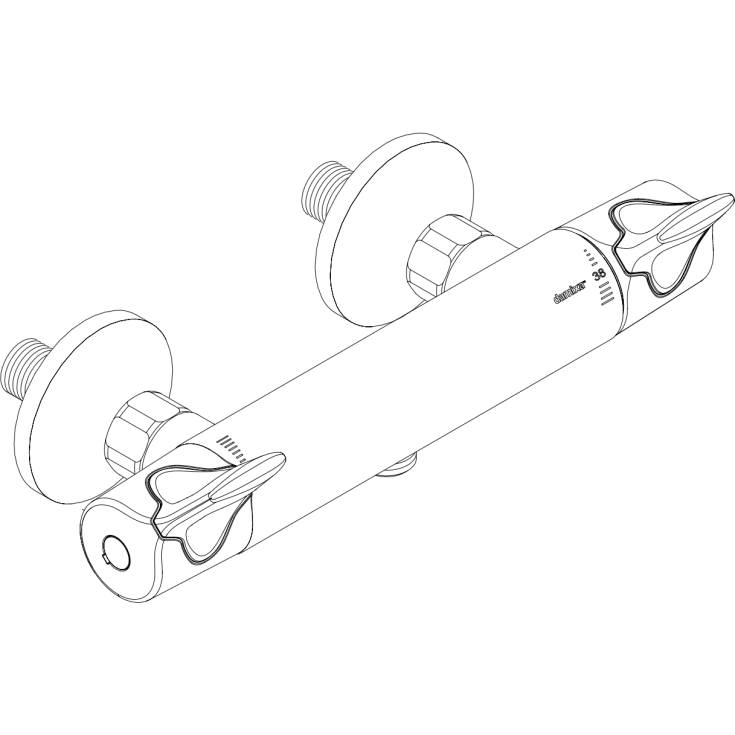 Damixa Clover Easy Thermixa 300 dusjbatteri, krom/sort