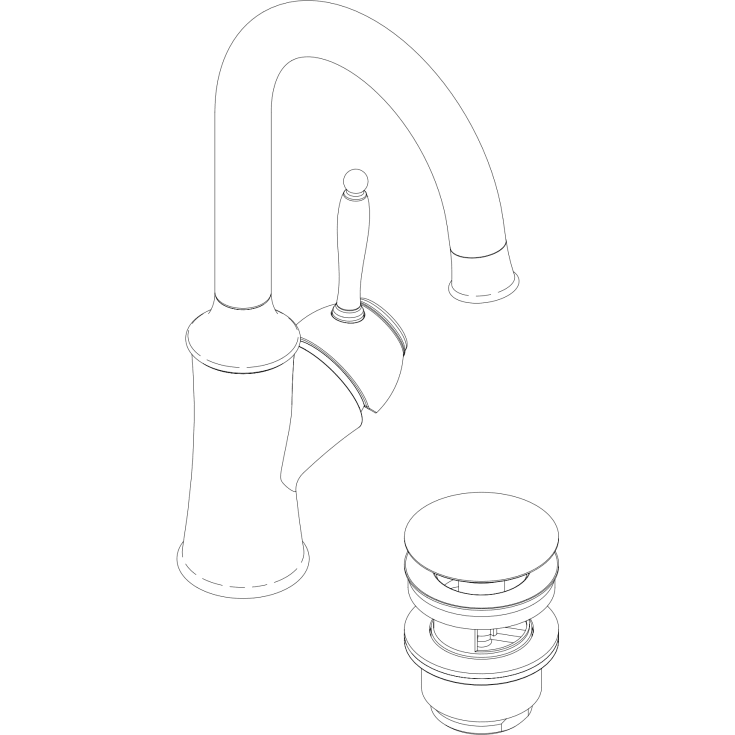 Damixa Tradition håndvaskarmatur, krom