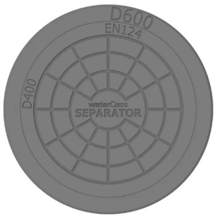 WaterCare 600 x 242 mm karm/dæksel uden/lås, olieudskiller, 40 t