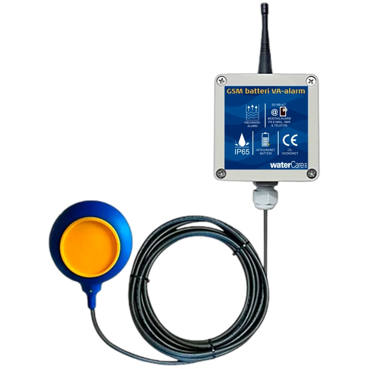 WaterCare GSM VA-alarm højvandsalarm, batteri, til tanke og pumpebrønde