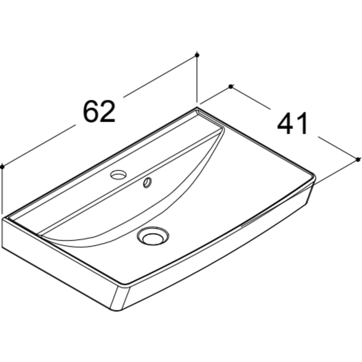 Dansani Cappella håndvask, 62x40,5 cm, hvid