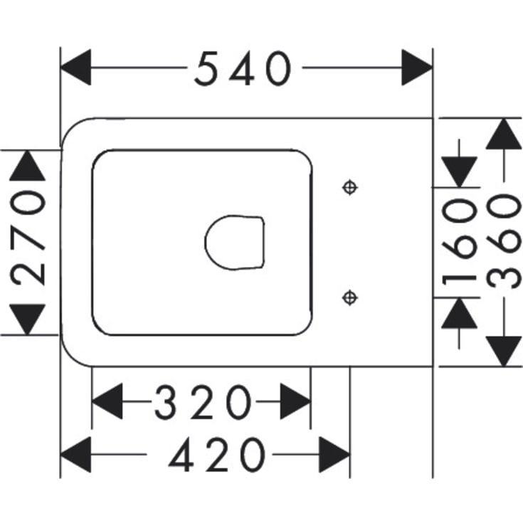 Hansgrohe EluPura Q 540 væghængt toilet, uden skyllekant, rengøringsvenlig, hvid