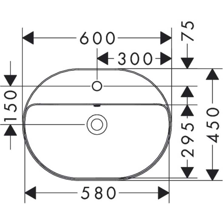Hansgrohe Xuniva U servant, 60x45 cm, hvit