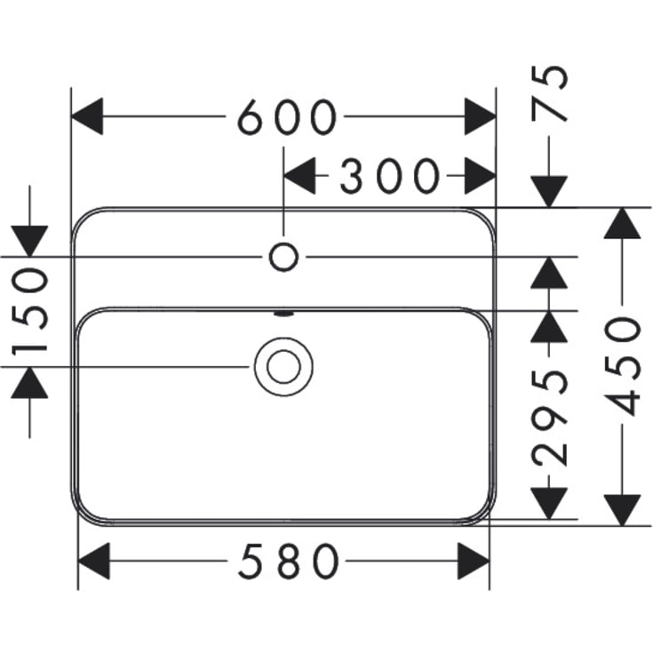 Hansgrohe Xuniva Q servant, 60x45 cm, hvit