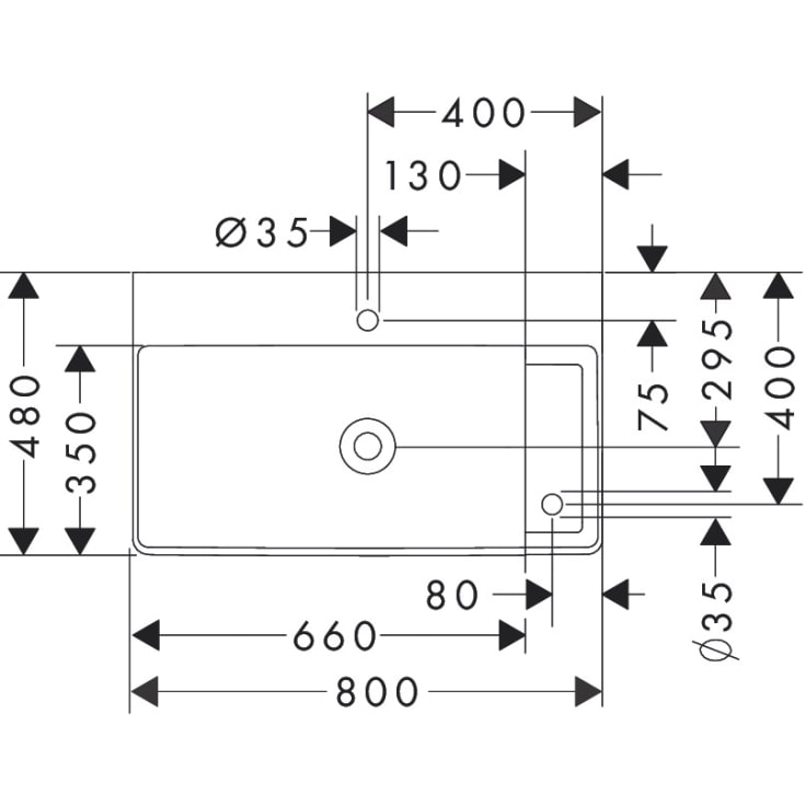 Hansgrohe Xelu Q håndvask, 80x48 cm, højre, hvid