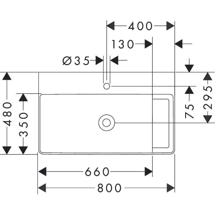 Hansgrohe Xelu Q håndvask, 80x48 cm, højre, hvid
