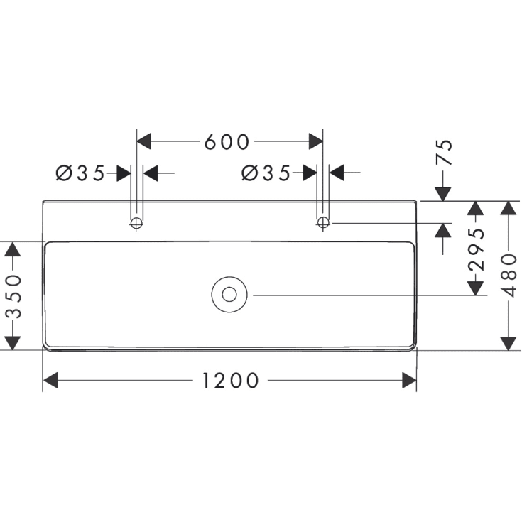 Hansgrohe Xelu Q håndvask, 120x48 cm, hvid
