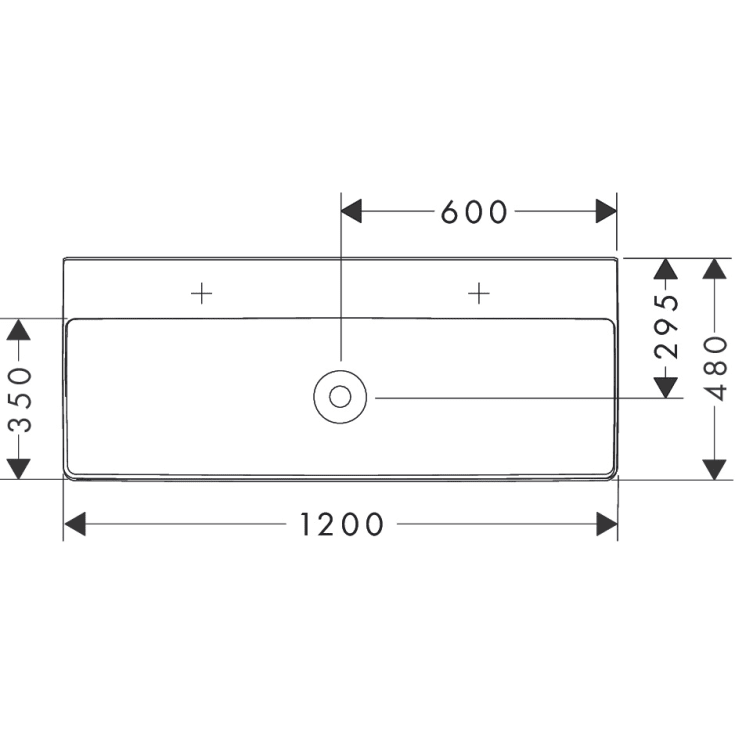 Hansgrohe Xelu Q håndvask, 120x48 cm, hvid
