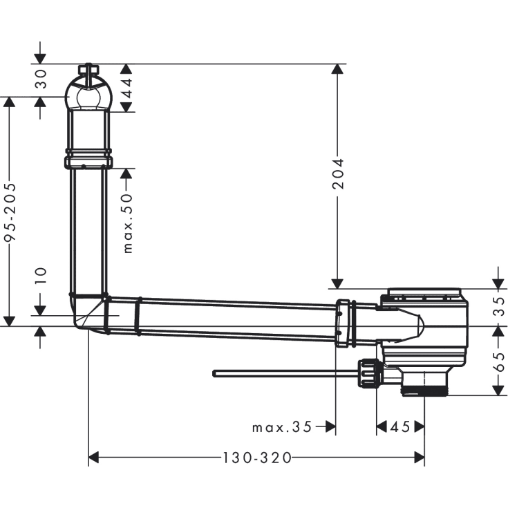 Hansgrohe af-og overløbssæt